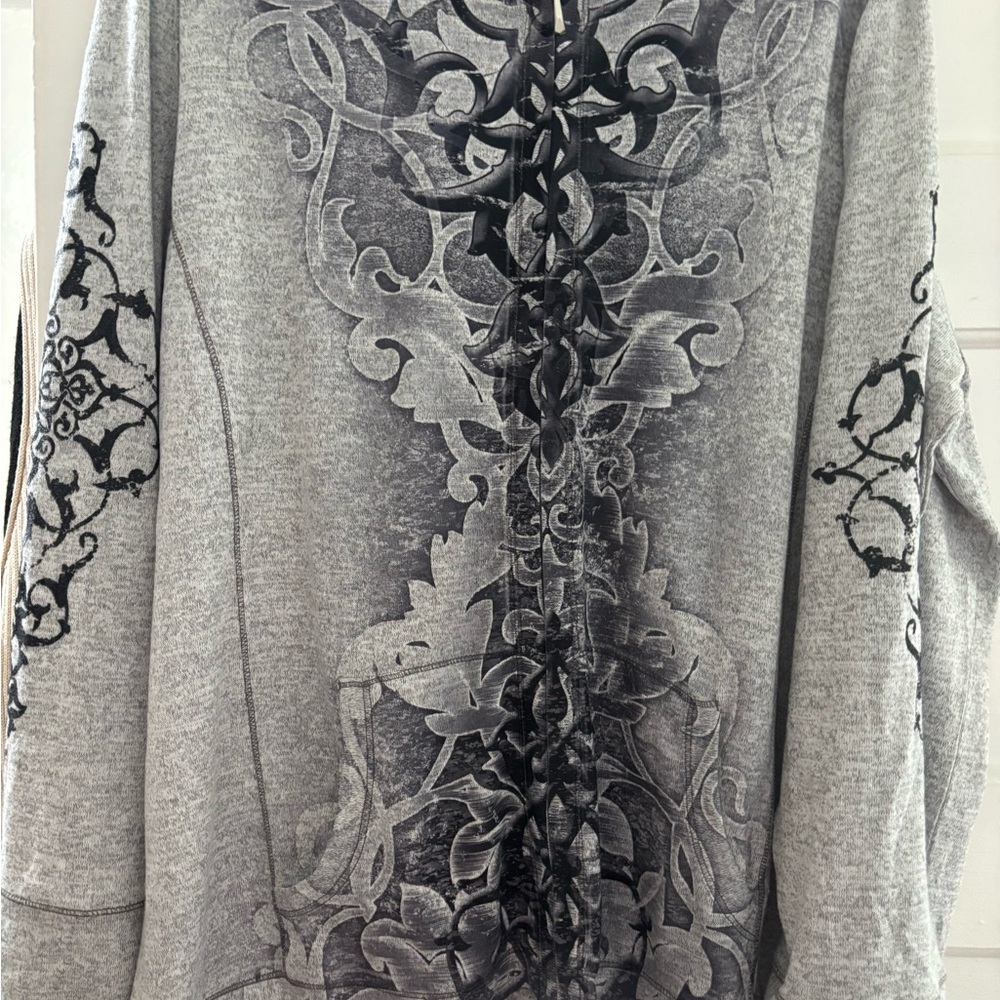 HOODIE  Sonoma Lifestyle Gray and Black lightweight Zip-Up Hoodie